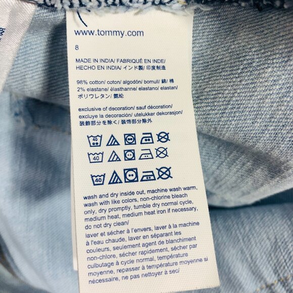 Tommy Hilfiger mini Fringe Skirt for Women light denim sz 8 - Picture 15 of 15